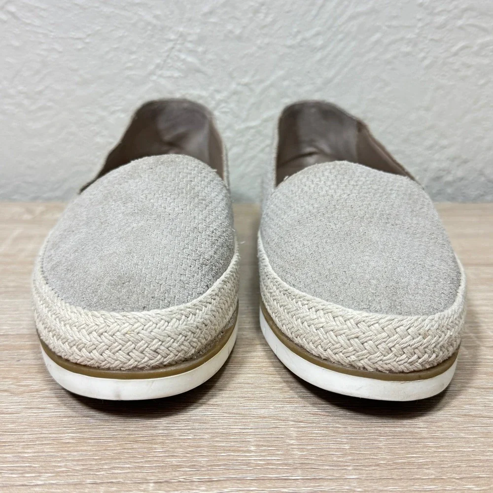 Donald Pliner Loafers 7.5M Palm Espadrille Taupe Jute Leather Slip On‎ Platform